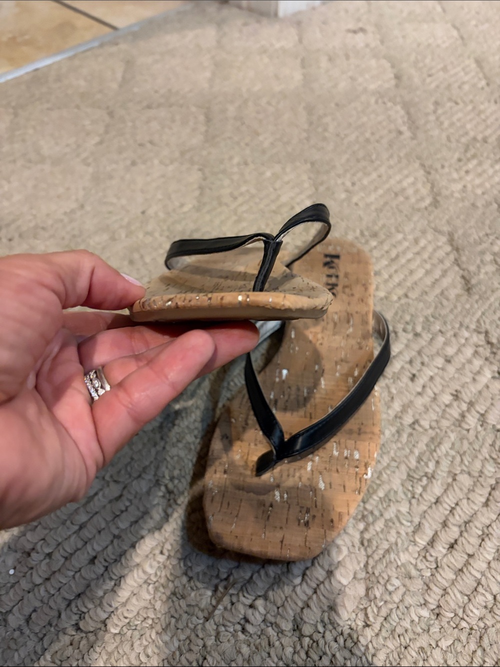 Kork-Ease Black Strap Cork Footbed Flip Flop - Picture 10 of 11